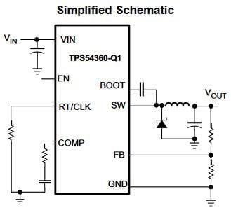 Texas Instruments TPS54360/Q1 60V, 3.5A Step-Down DC-DC Converter