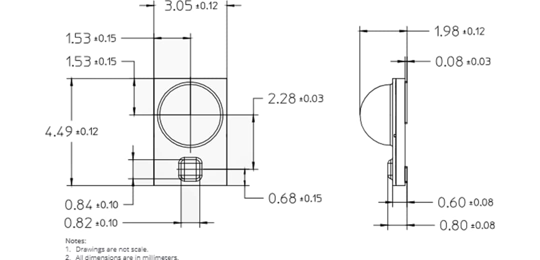 Mechanical Drawing - Lumileds LUXEON® Rebel ES LEDs