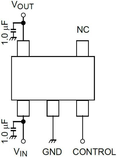 Application Circuit Diagram - Toshiba TCR3DF Series CMOS LDO Voltage Regulators
