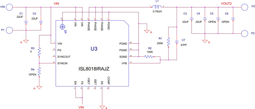 Schematic - Renesas Electronics ISL8018DEMO1Z Demonstration Board