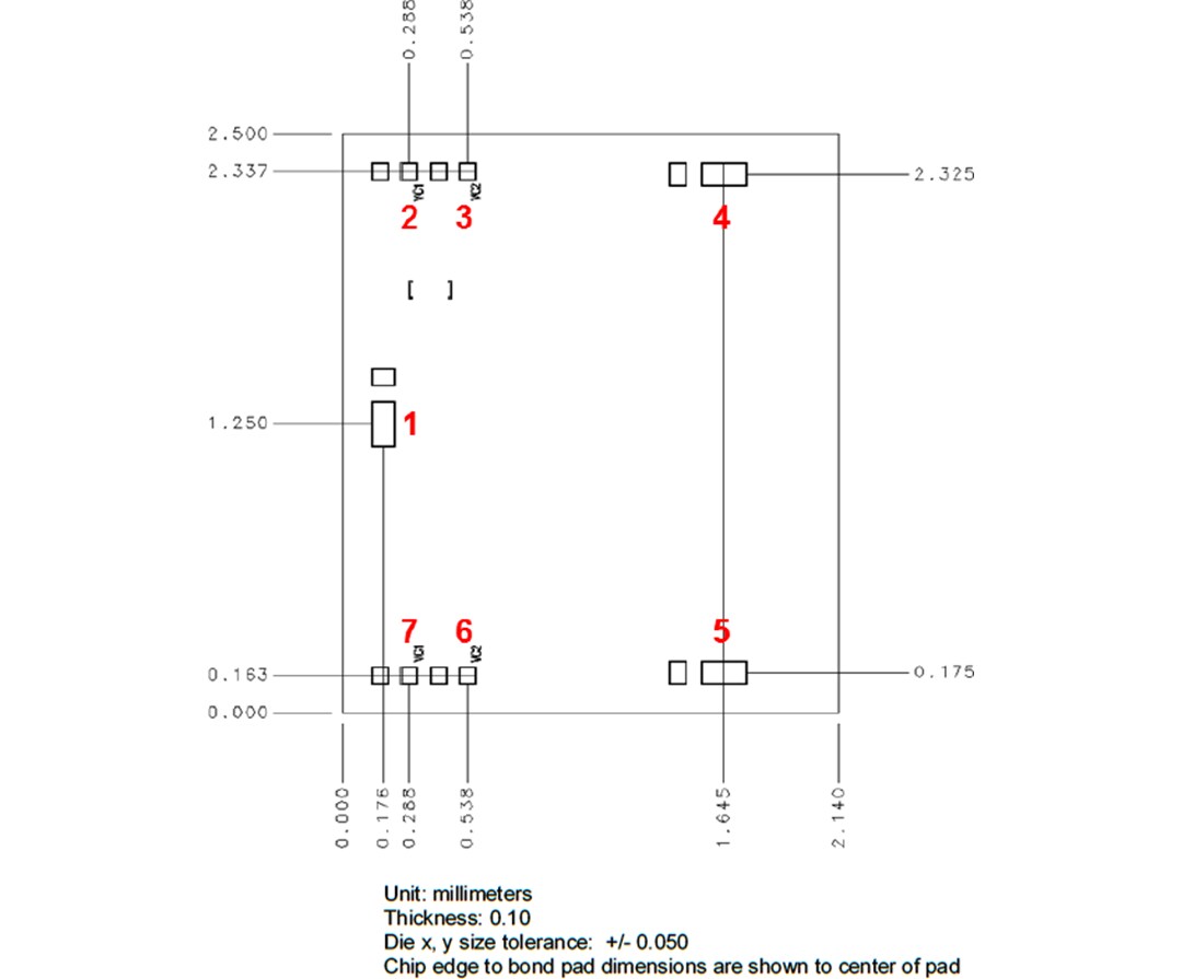 Mechanical Drawing - Qorvo TGS2355 High Power GaN Switch