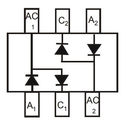 Schematic - Diodes Incorporated BAV99DWQ Surface Mount Switching Diode Array