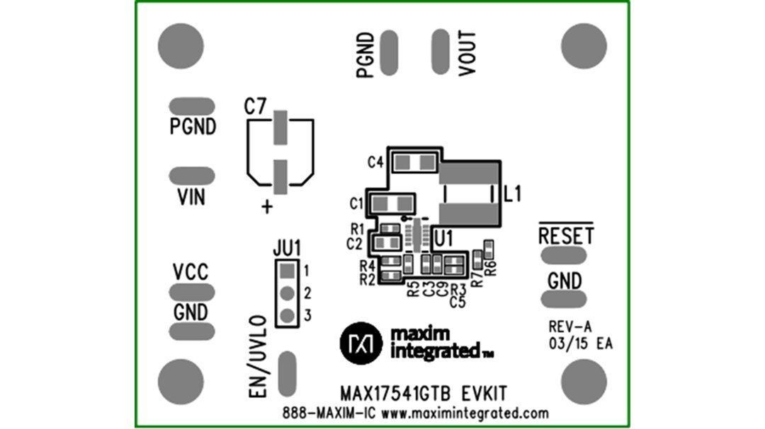 Mechanical Drawing - Analog Devices / Maxim Integrated MAX17541GTxEVKIT Evaluation Kits