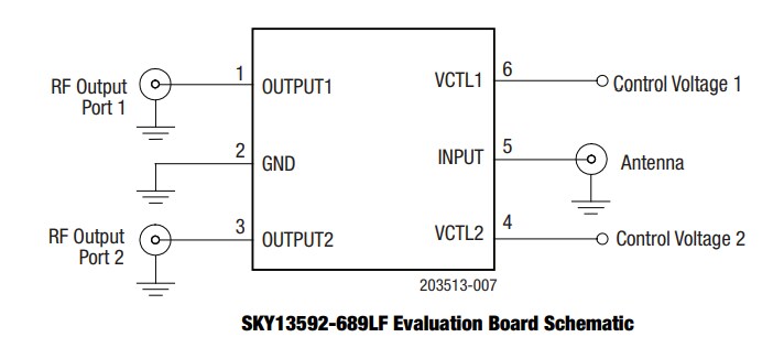 Mechanical Drawing - Skyworks Solutions Inc. SKY13592-689LF Single-Pole Double-Throw Switch