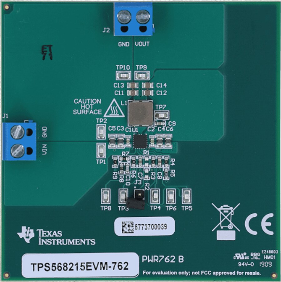 Mechanical Drawing - Texas Instruments TPS568215EVM-762 Step-Down Converter EVM