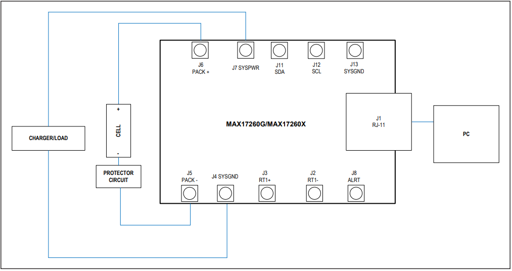 Mechanical Drawing - Analog Devices / Maxim Integrated MAX17260xEVKIT Evaluation Kit
