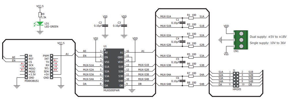 Schematic - Mikroe MUX click (MIKROE-3247)