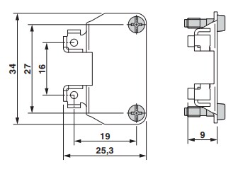 Phoenix Contact HEAVYCON Plastic DIN Rail Mounting Frames