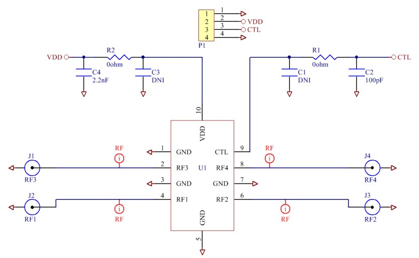 Application Circuit Diagram - Qorvo QPC1217Q DPDT Transfer Switches
