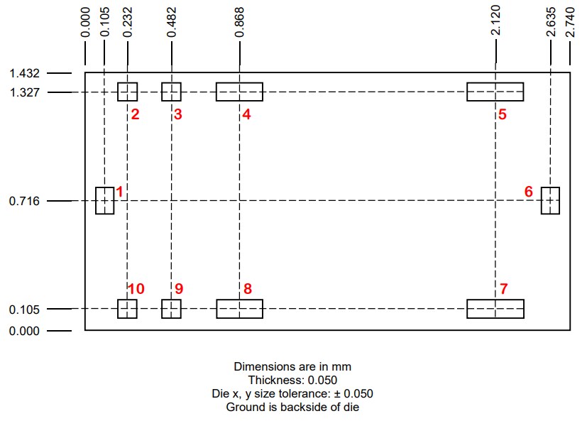 Mechanical Drawing - Qorvo QPA2210D & QPA2211D Development Boards