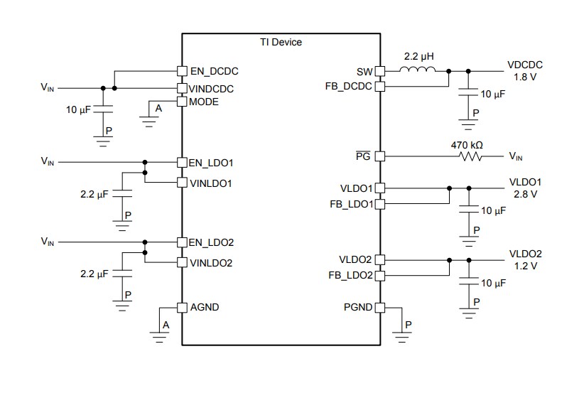 Schematic - Texas Instruments TPS650002-Q1 SVS Power Management ICs