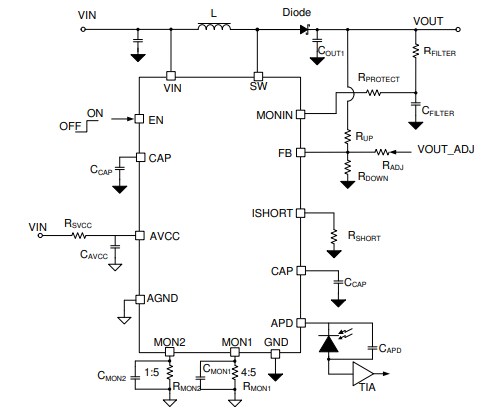 Application Circuit Diagram - Texas Instruments TPS61391 Boost Converters