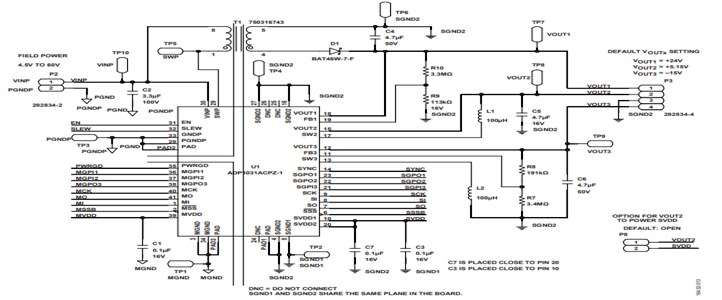 Schematic - Analog Devices Inc. ADP1031CP-EVALZ Evaluation Boards