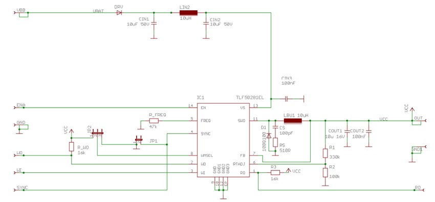 Schematic - Infineon Technologies TLF50281EL Demonstration Board