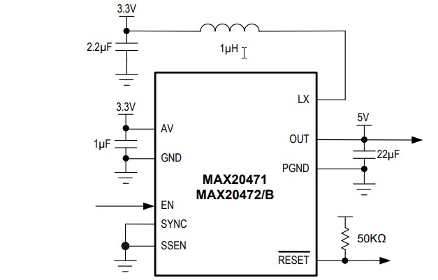 Block Diagram - Analog Devices / Maxim Integrated MAX20471/MAX20472/B Low-Voltage Boost Converters