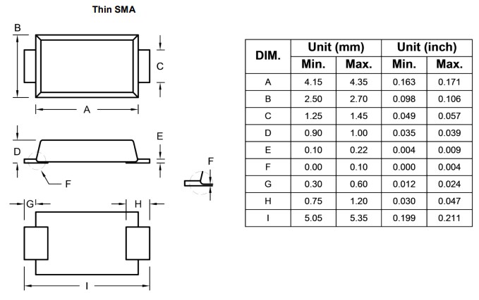 Mechanical Drawing - Taiwan Semiconductor GBU80x Bridge Rectifiers