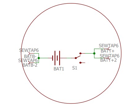 Schematic - SparkFun LilyPad Coin Cell Battery Holder - Switched - 20mm
