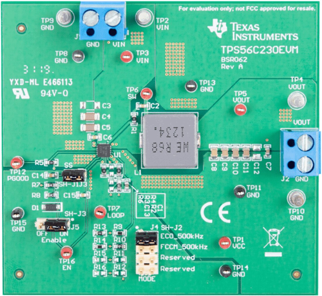 Mechanical Drawing - Texas Instruments TPS56C230EVM Evaluation Module