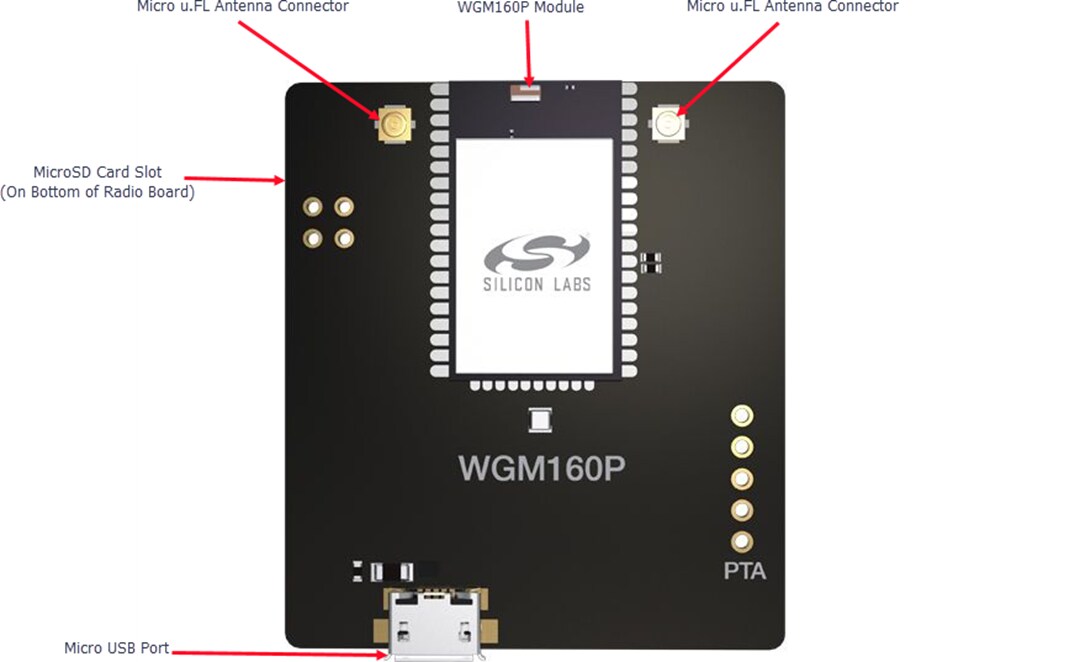 Silicon Labs WGM160P Wi-Fi® Module Radio Board (SLWRB4321A)