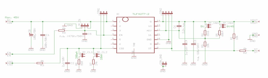 Schematic - Infineon Technologies TLF4277-2EL Demonstration Board