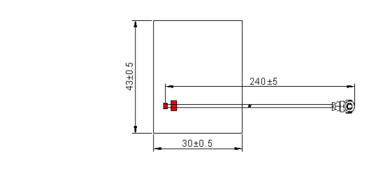 Mechanical Drawing - Abracon AFAG4330-SG3 Multi-Band GNSS FPC Antenna