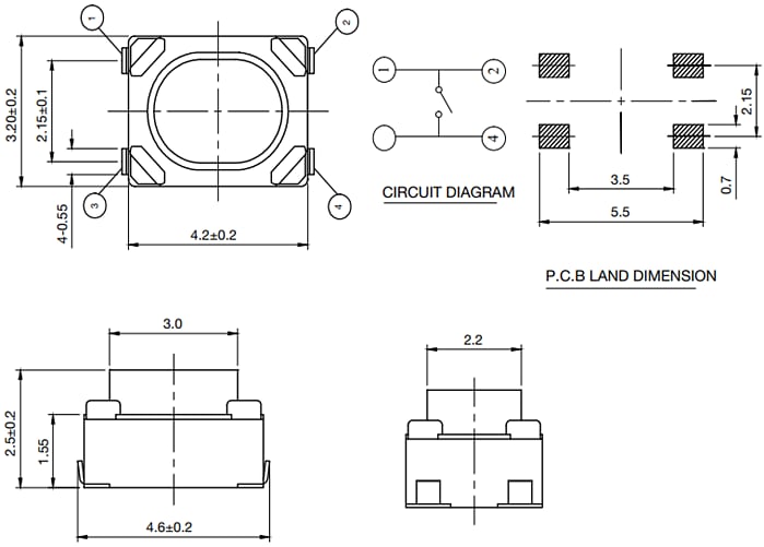 C&K Switches PTS815 Tactile Switches