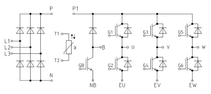 Application Circuit Diagram - Infineon Technologies EasyPIM™ IGBT Module