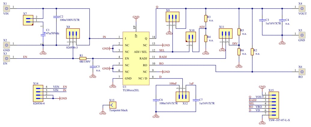 Schematic - Infineon Technologies TLS835D2ELVSE Demo Board