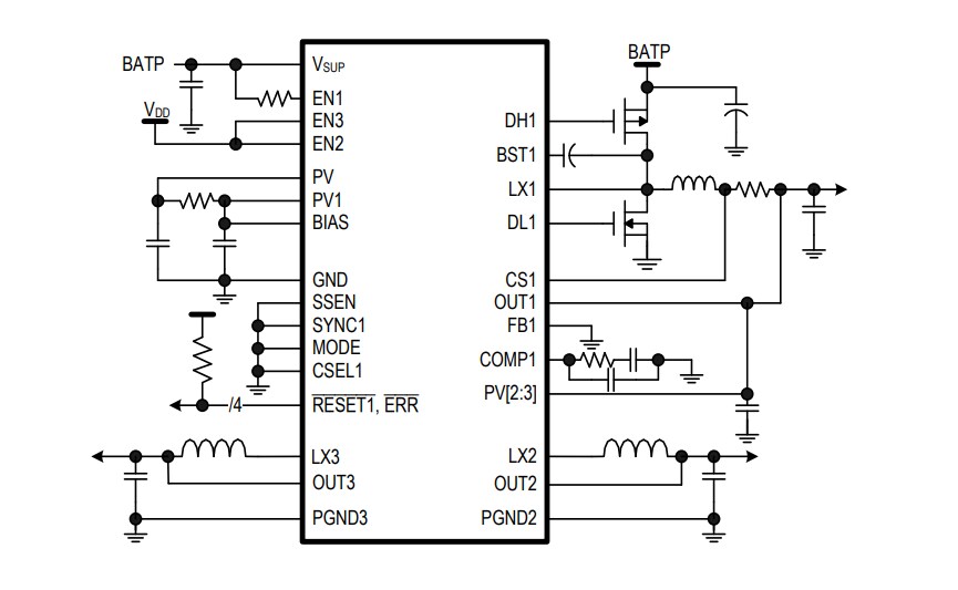 Schematic - Analog Devices Inc. MAX20028 Power Management Integrated Circuit