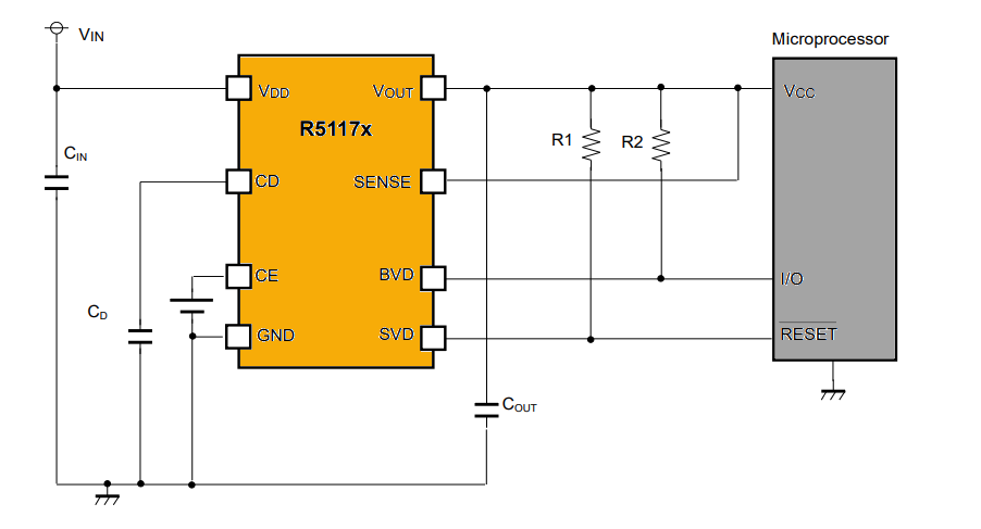 Application Circuit Diagram - Nisshinbo R5117x Power Management ICs