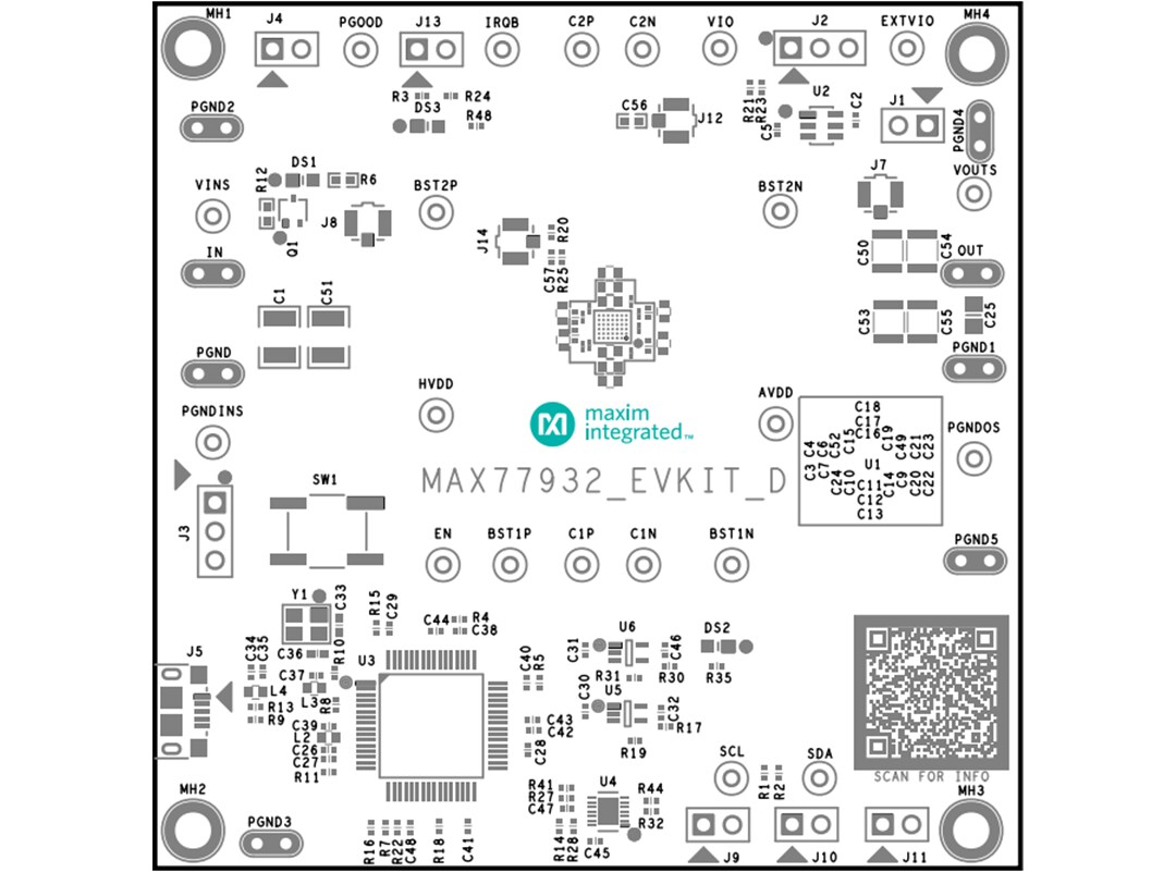 Mechanical Drawing - Analog Devices Inc. MAX77932EVKIT Evaluation Kit
