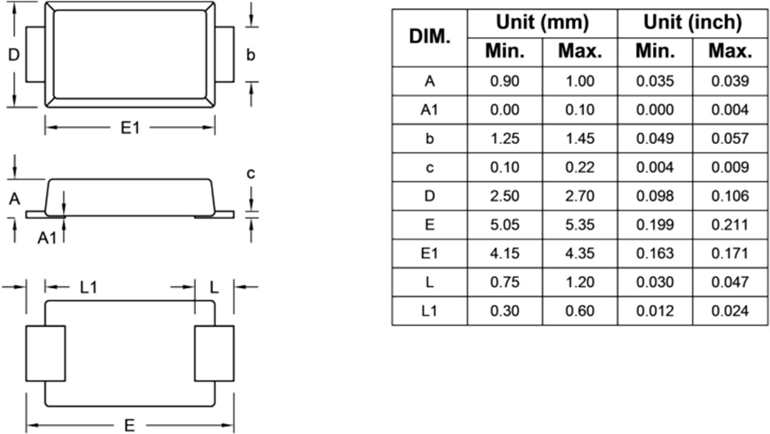 Taiwan Semiconductor HS1xAL & HS2xAL Surface Mount Rectifiers