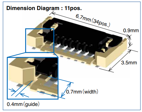 Chart - Hirose Electric FH72 0.3mm High FPC Retention Force Connectors