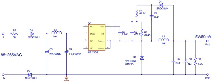 Schematic - Monolithic Power Systems (MPS) MP171A Evaluation Boards
