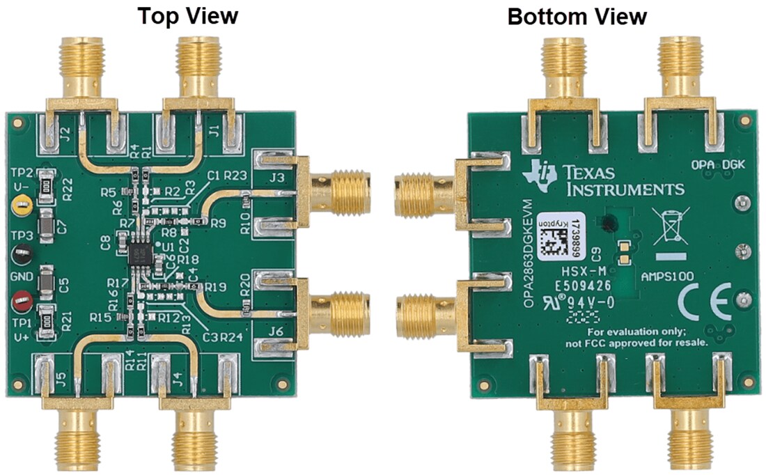 Mechanical Drawing - Texas Instruments OPA2863DGKEVM Op Amp Evaluation Module (EVM)