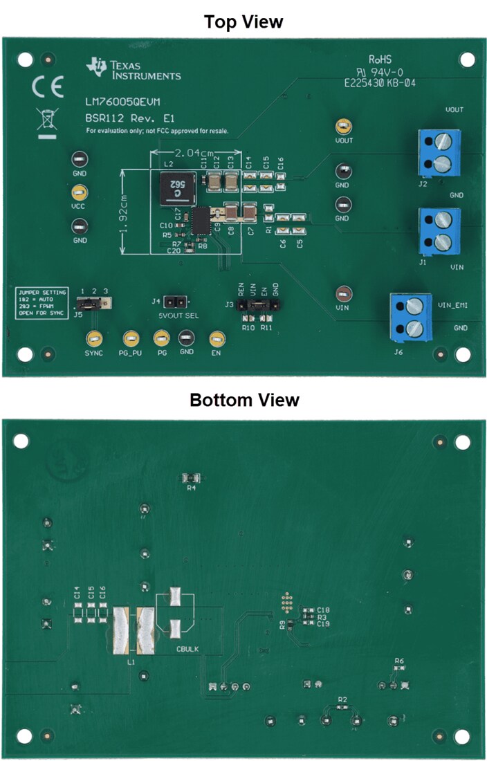 Mechanical Drawing - Texas Instruments LM76005QEVM Converter Evaluation Module (EVM)