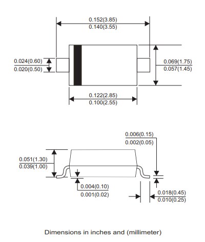 Mechanical Drawing - Comchip Technology MMSZ4x-HF Zener Diodes