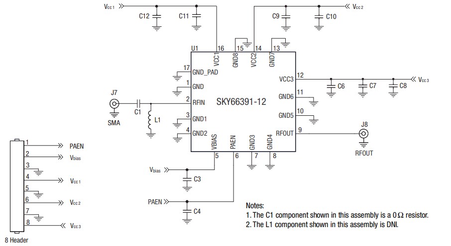 Schematic - Skyworks Solutions Inc. SKY66391-12EK1 Evaluation Board