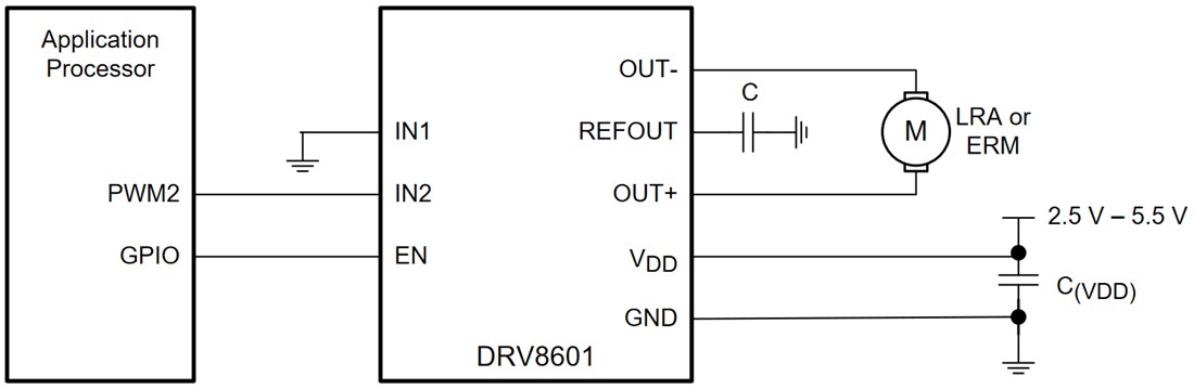 Block Diagram - Texas Instruments DRV8601 Haptic Driver