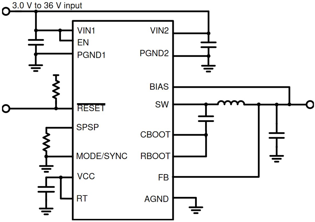 Schematic - Texas Instruments LM6x4xx/LM6x4xx-Q1 Buck Converters