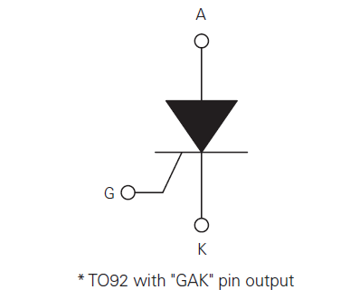 Schematic - Littelfuse S802ECS 1.5A SCR Thyristors