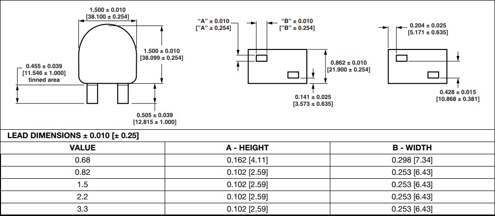 Vishay / Dale IHXL-1500VZ-51 High Current Through-Hole Inductors