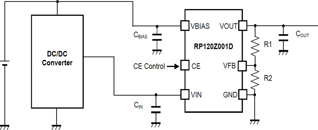 Application Circuit Diagram - Nisshinbo RP120Z LDO Regulators