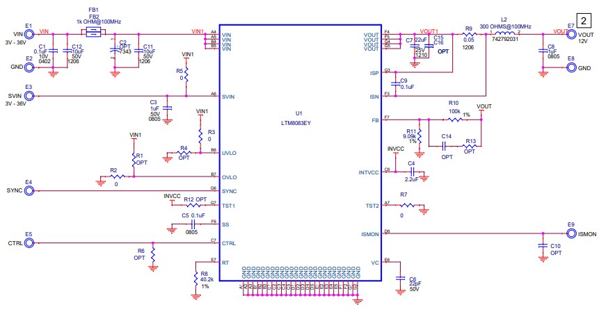 Schematic - Analog Devices Inc. LTM8083 Demo Board DC2859A