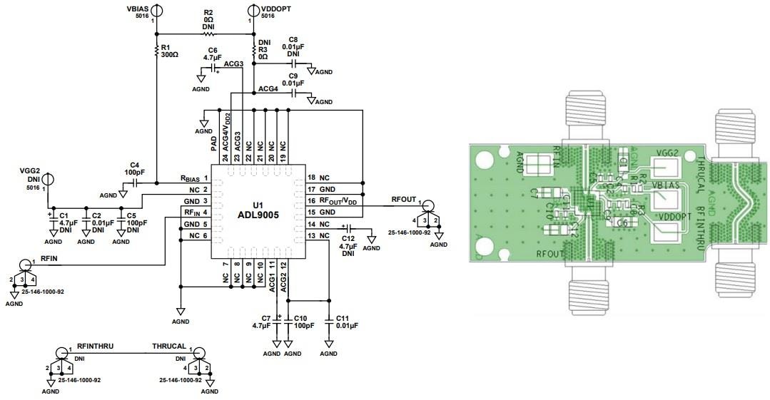Schematic - Analog Devices Inc. ADL9005-EVALZ Evaluation Kit