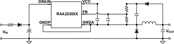 Renesas Electronics RAA2230xx 700V Non-Isolated AC-DC Buck Regulators