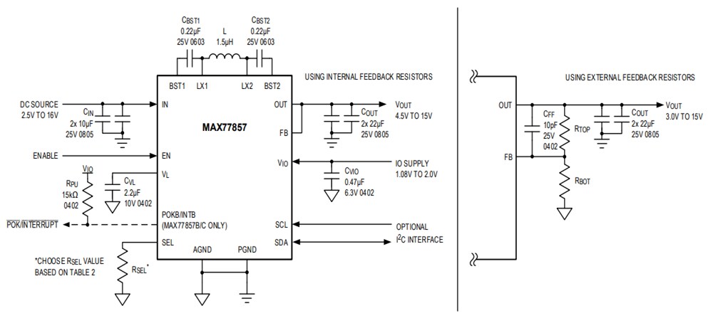 Application Circuit Diagram - Analog Devices / Maxim Integrated MAX77857 Evaluation Kit