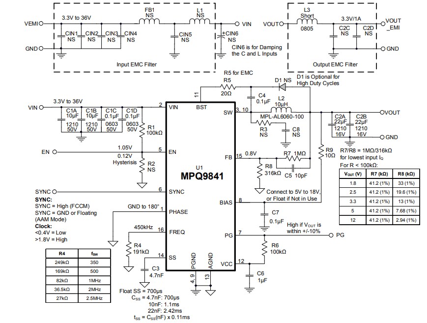 Schematic - Monolithic Power Systems (MPS) EVBL9841-L-00A Evaluation Board