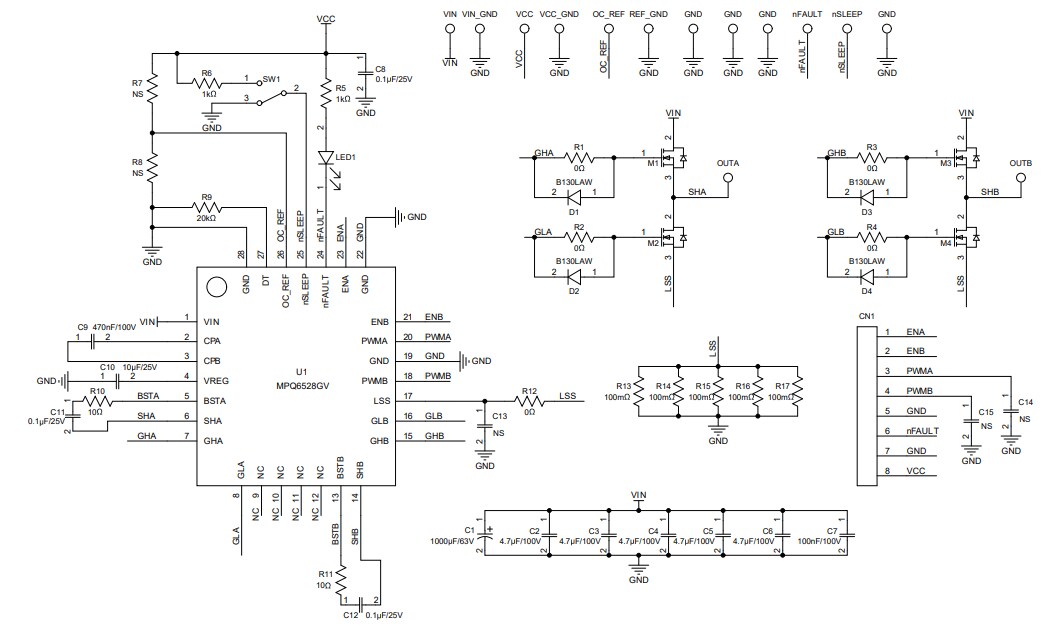 Schematic - Monolithic Power Systems (MPS) EVQ6528-V-00A Evaluation Board