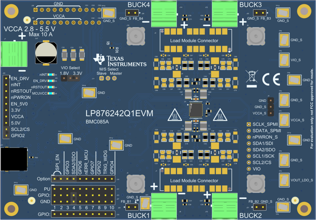 Mechanical Drawing - Texas Instruments LP876242Q1EVM PMIC Evaluation Module